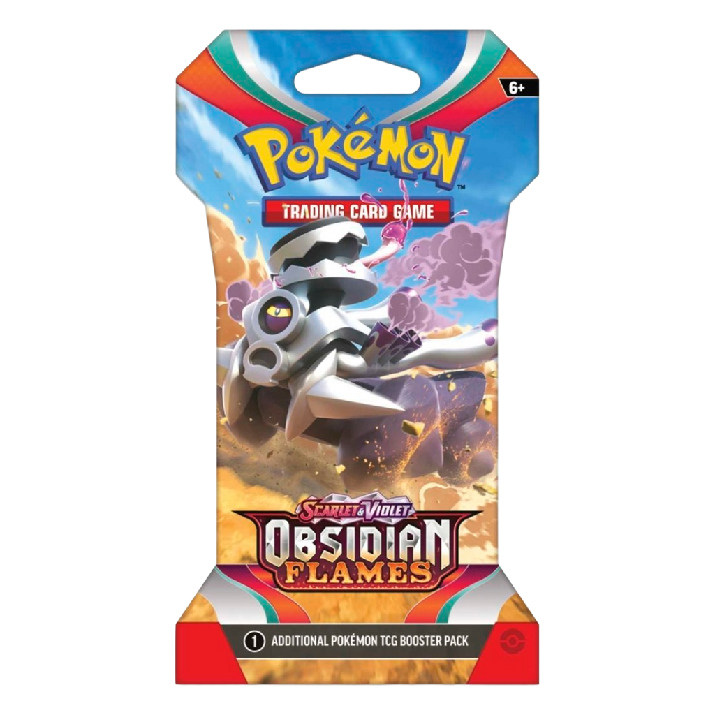 Pokémon trading card game booster pack with character illustration on a white background