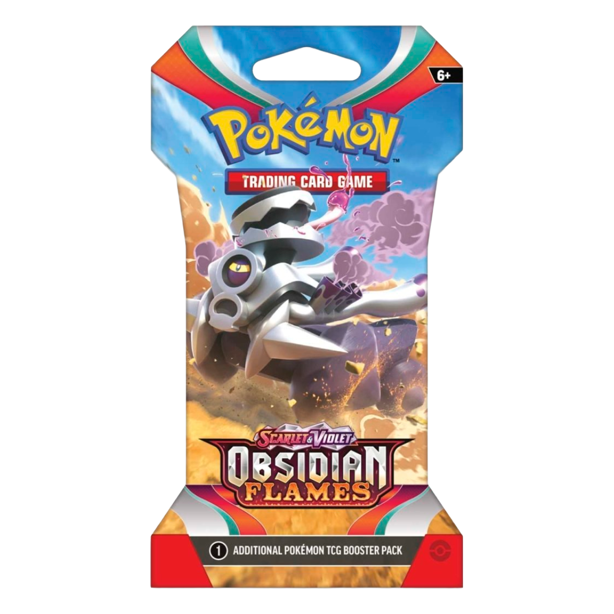 Pokémon trading card game booster pack with character illustration on a white background