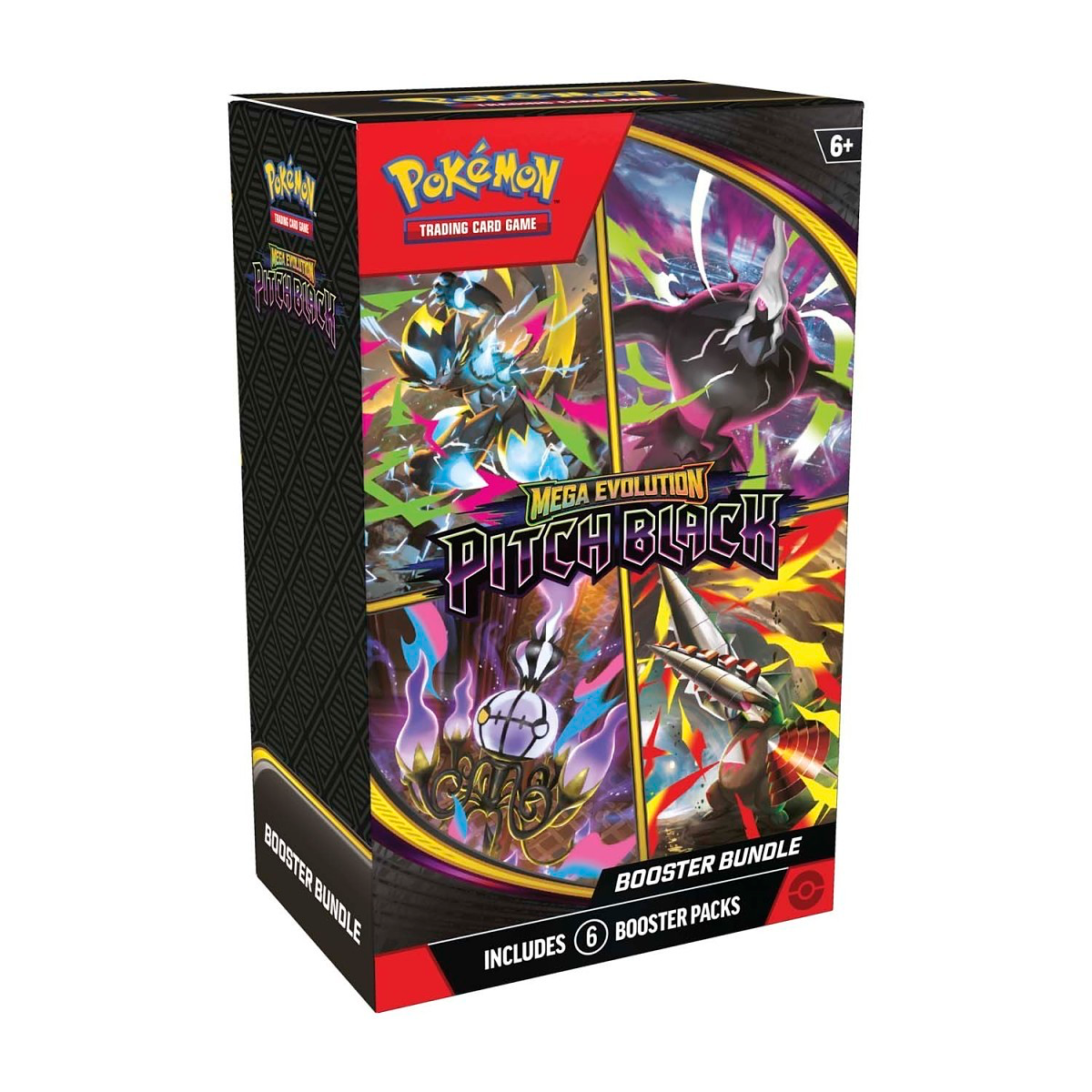 Pokémon Mega Evolution Pitch Black booster bundle packaging on a white background