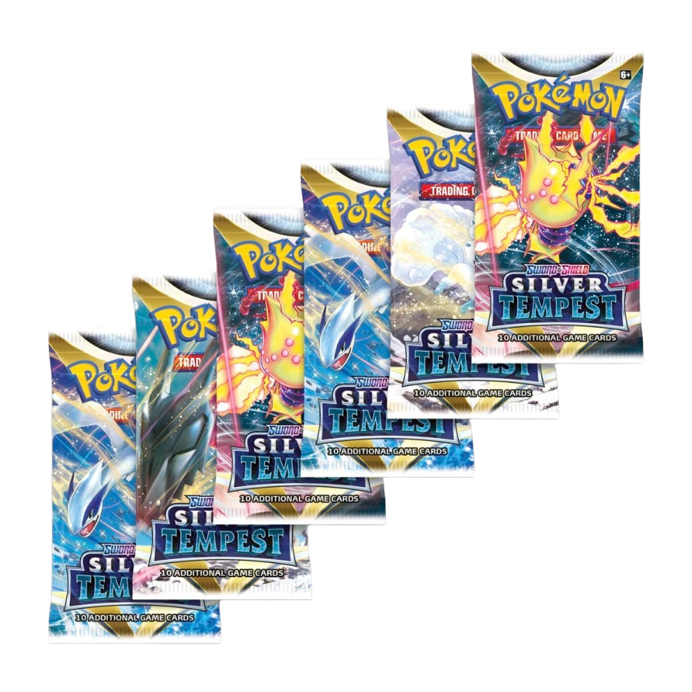 Pokemon TCG Silver Tempest Booster Bundle 6 Six Pack Artwork White Background