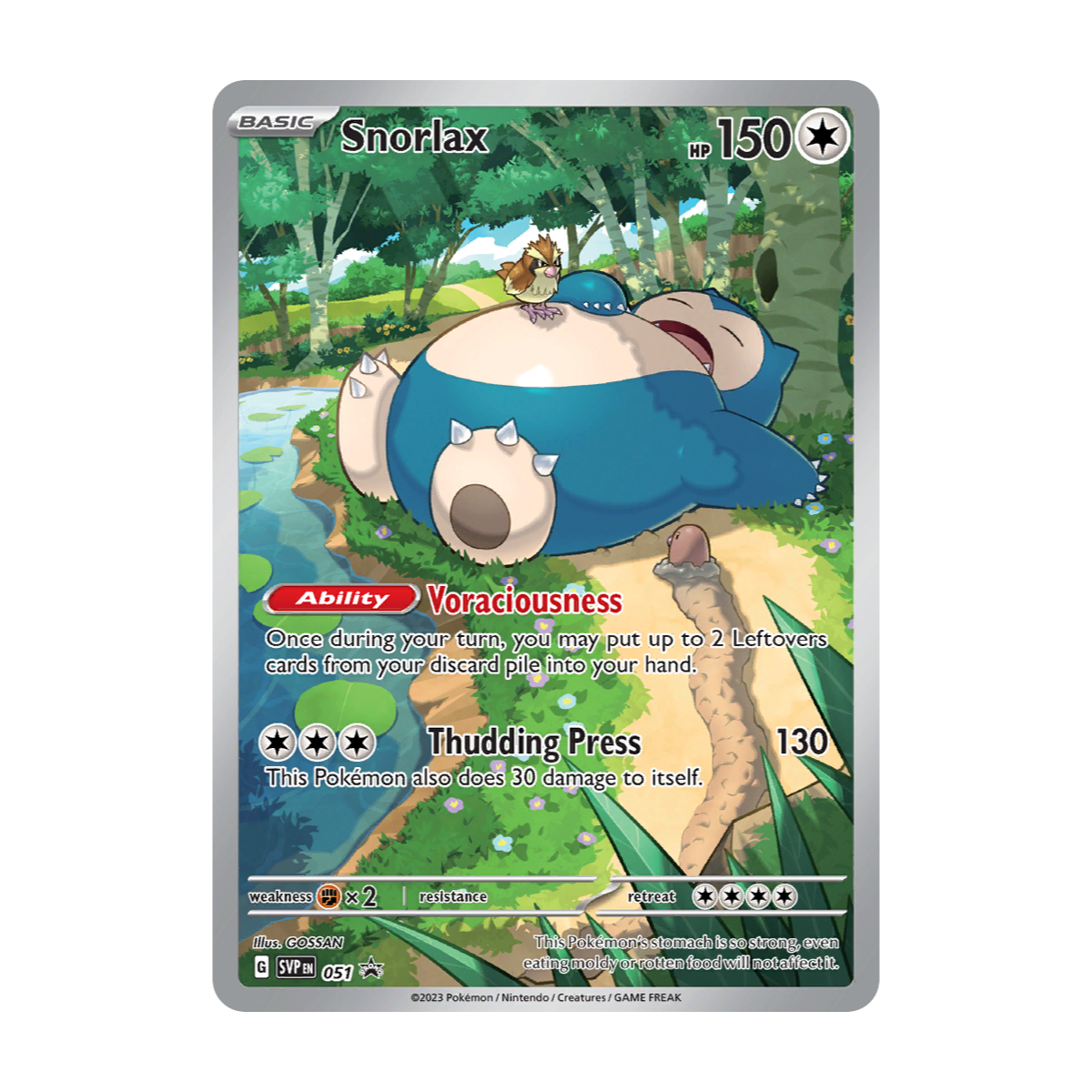 Pokémon TCG Snorlax Pokemon Center Exclusive 051 Scarlet & Violet Promo