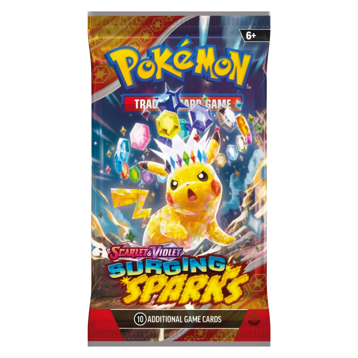 Pokemon TCG Surging Sparks Booster Pack Pikachu Artwork white Background