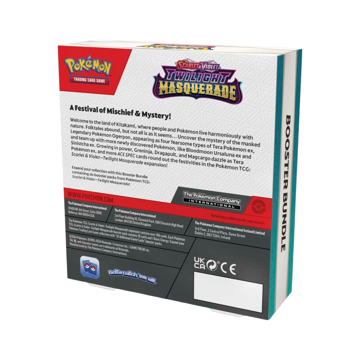 Pokemon TCG Twilight Masquerade Booster Bundle Rear No UPC White Background