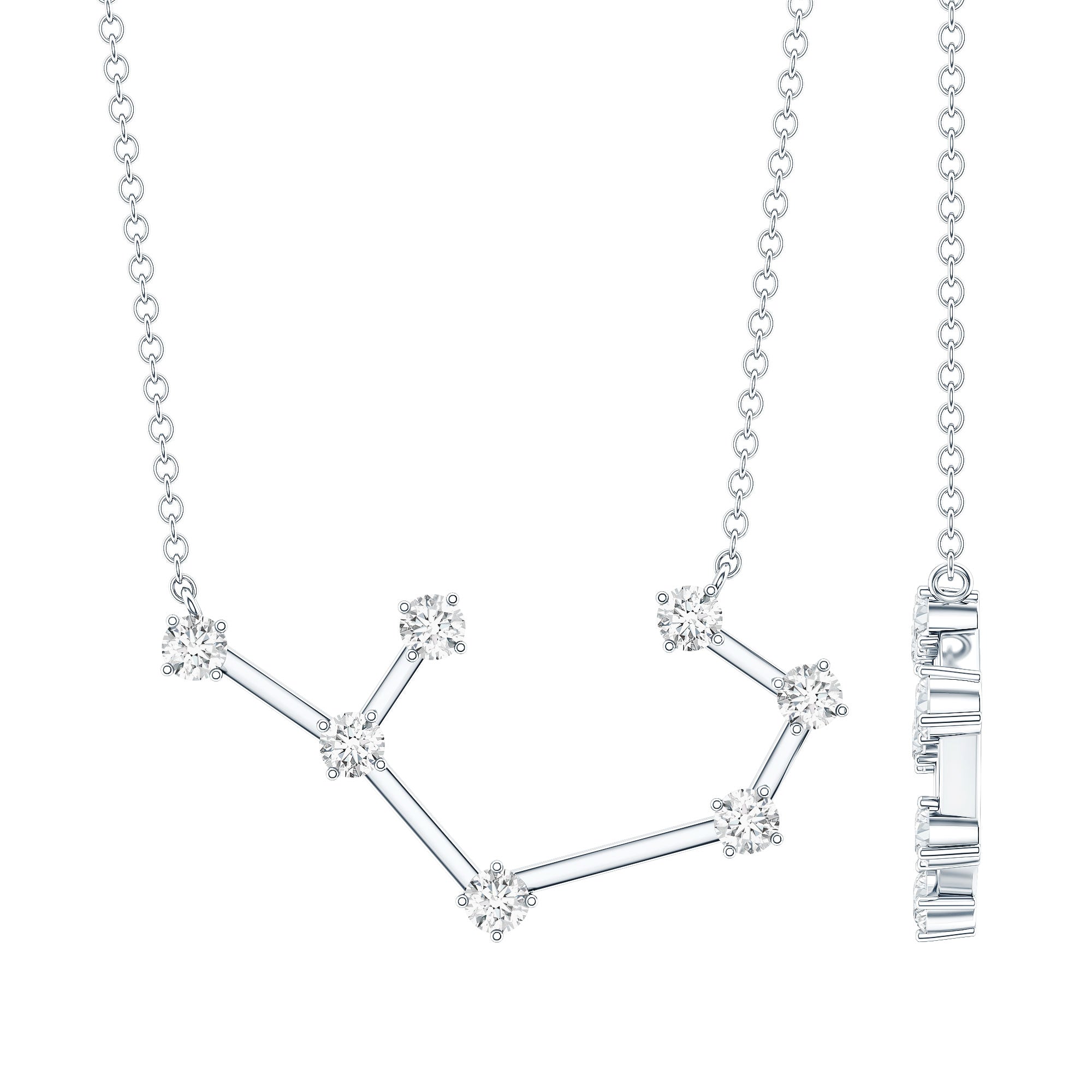 Constellation Sagittarius Zodiac Sign Necklace Certified Moissanite