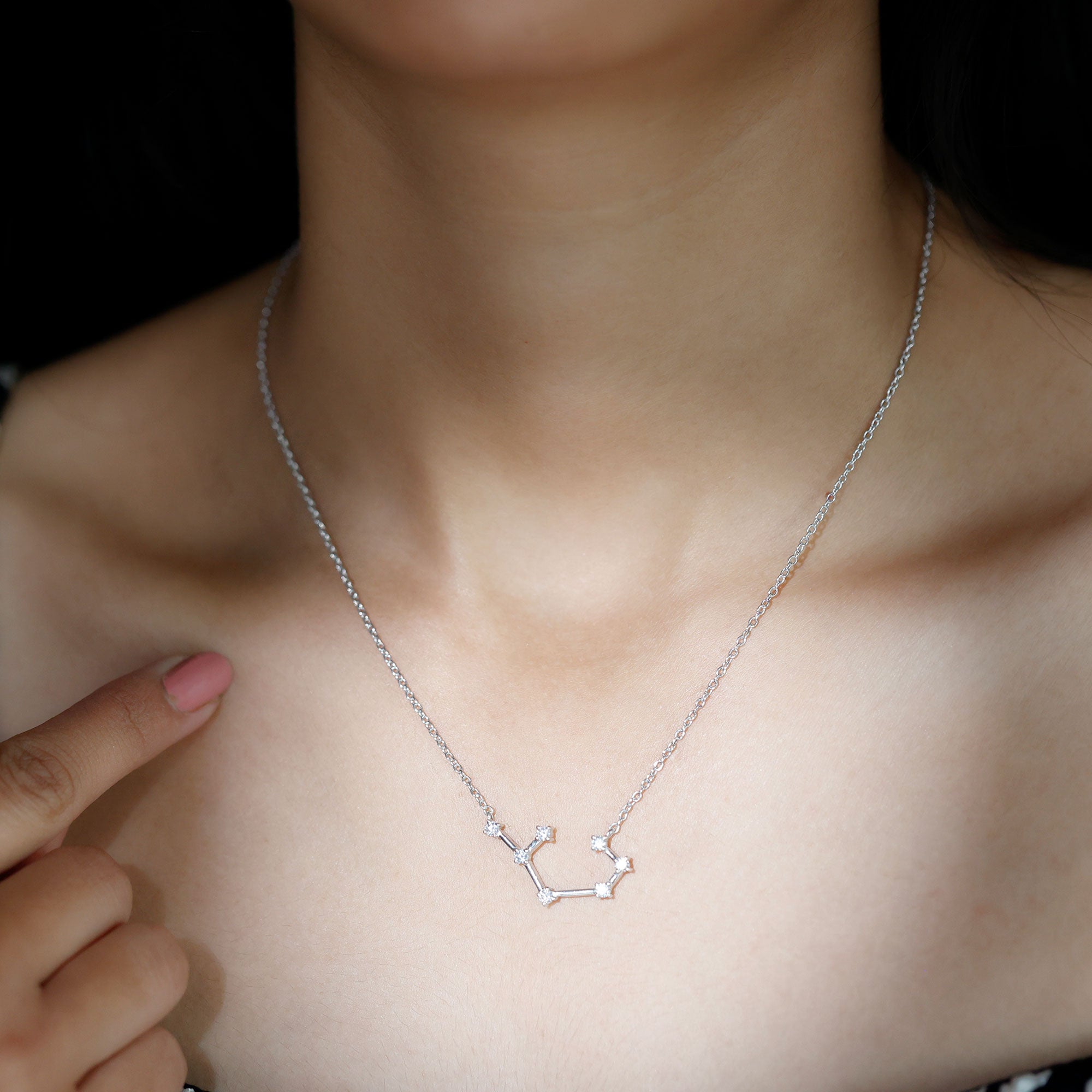 Constellation Sagittarius Zodiac Sign Necklace Certified Moissanite