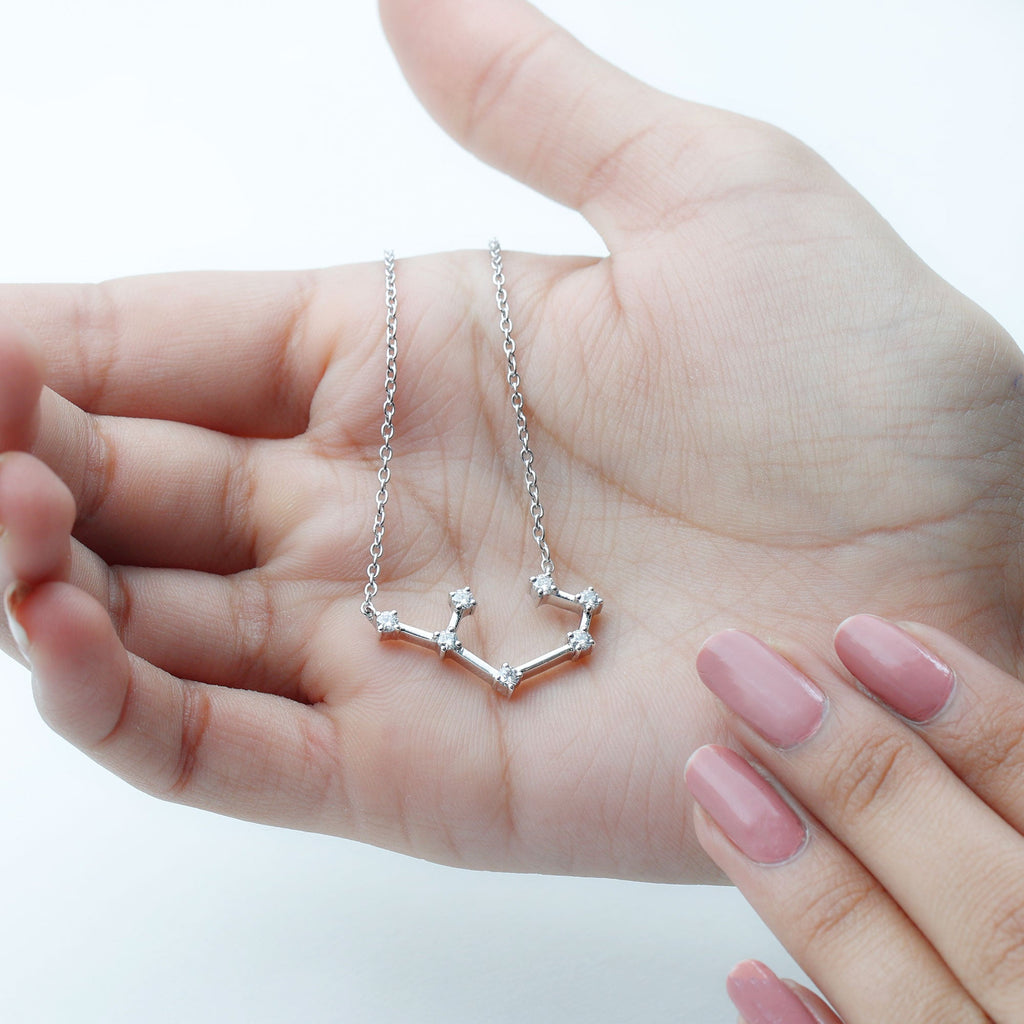 Constellation Sagittarius Zodiac Sign Necklace Certified Moissanite