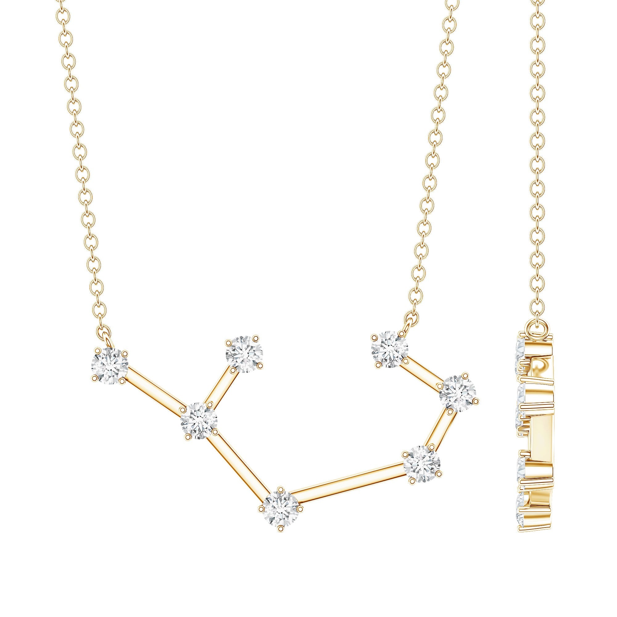 Constellation Sagittarius Zodiac Sign Necklace Certified Moissanite