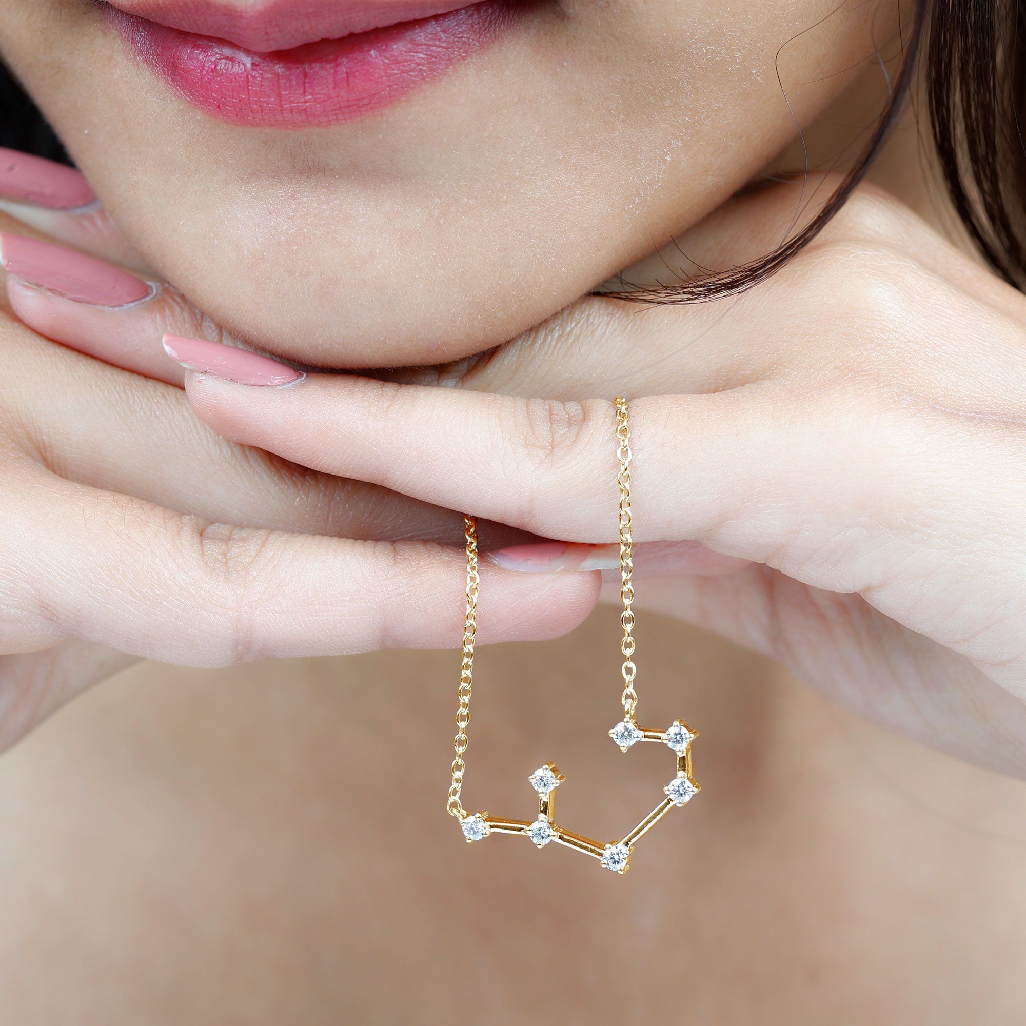 Constellation Sagittarius Zodiac Sign Necklace Certified Moissanite
