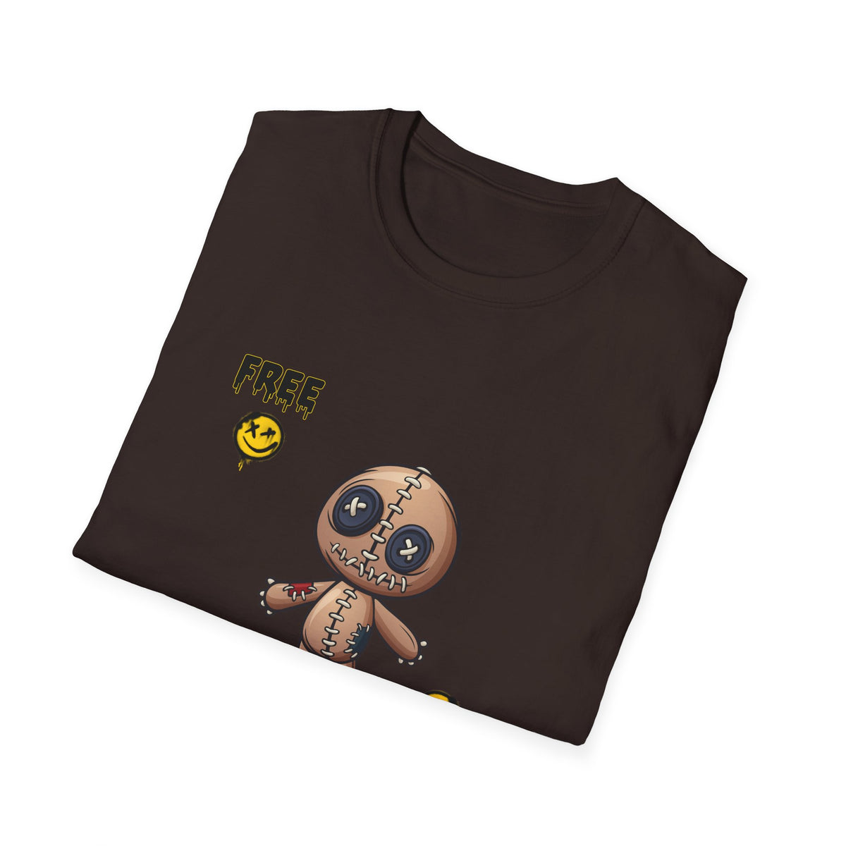 Rafi Voodoo Doll "Free Hugs" Cute Creepy Horror Shirt Graphic Tee