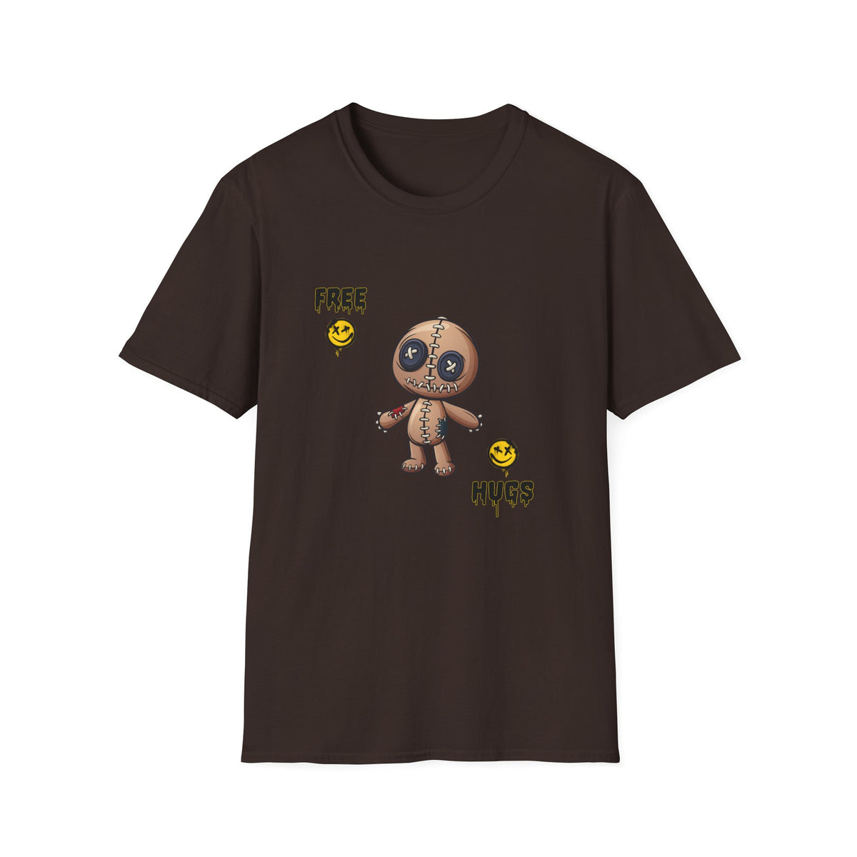 Rafi Voodoo Doll "Free Hugs" Cute Creepy Horror Shirt Graphic Tee