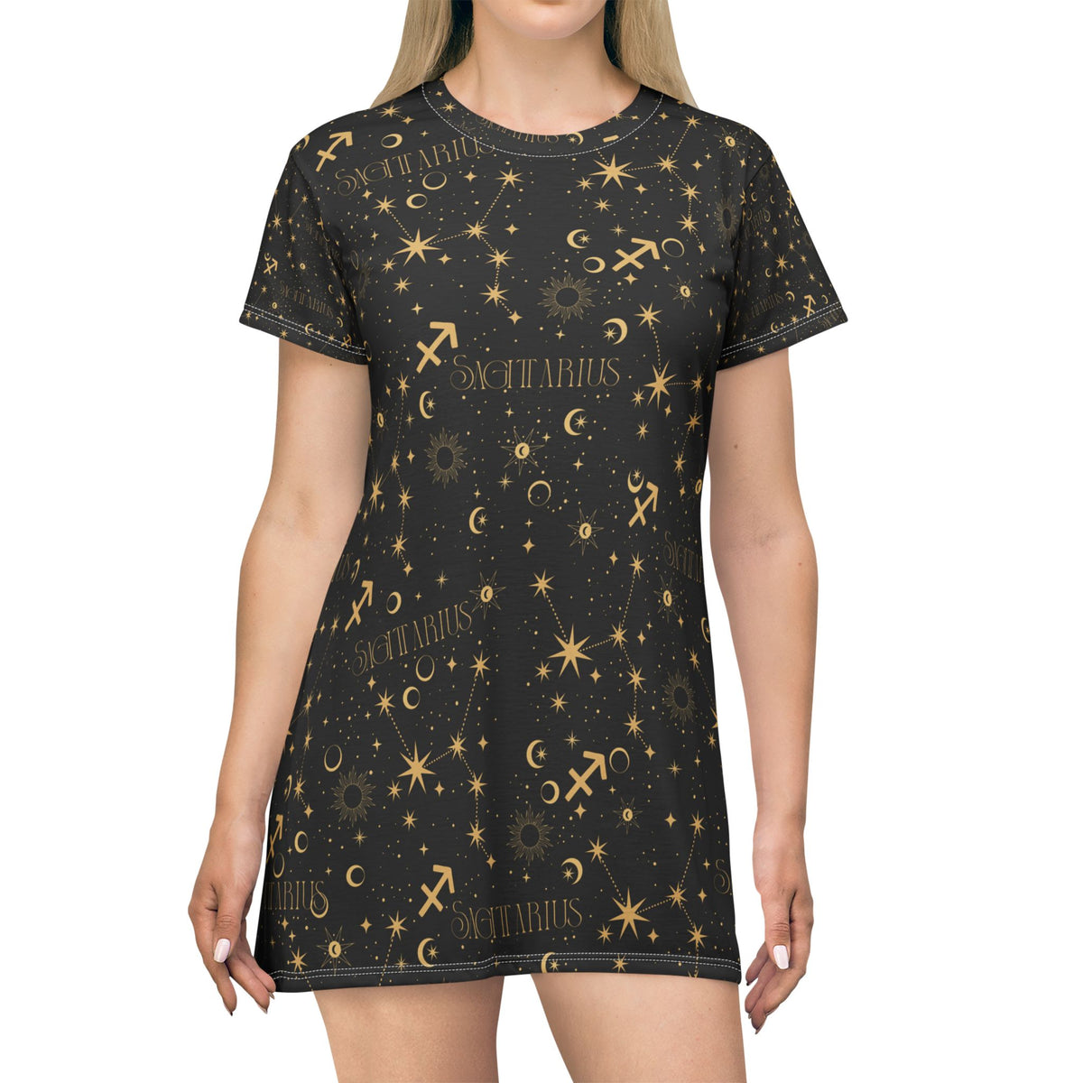 Sagittarius Constellation Zodiac T-Shirt Dress