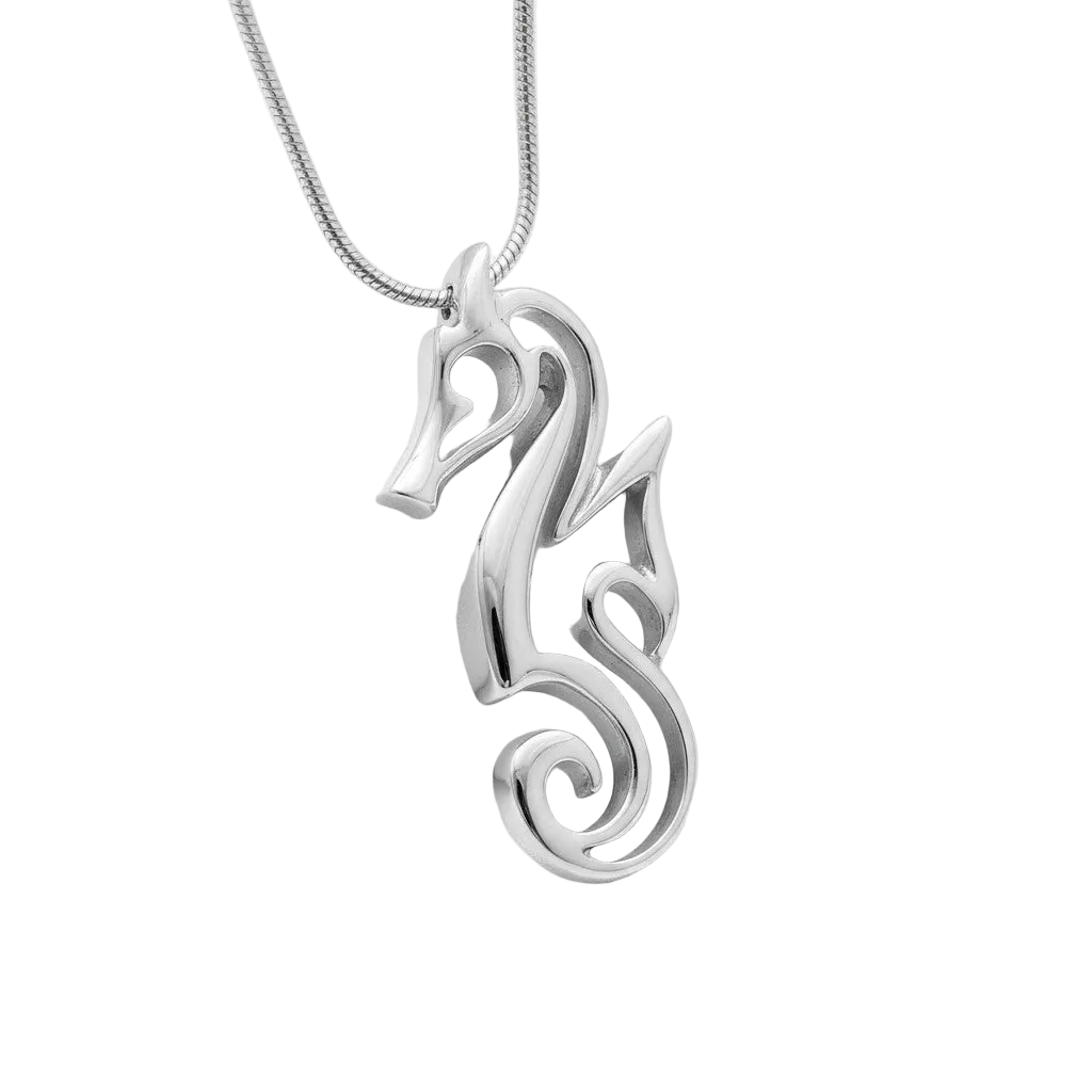 Seahorse Necklace Pendant Sterling Silver 925 Dive Silver Ocean Jewelry Art