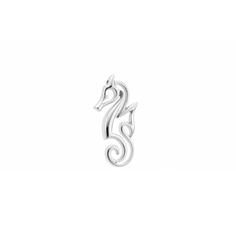 Silver Seahorse Pendant Jewelry Art