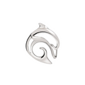 Silver dolphin pendant on a white background