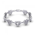 Celtic Knotwork and Hearts Sterling Silver Bracelet