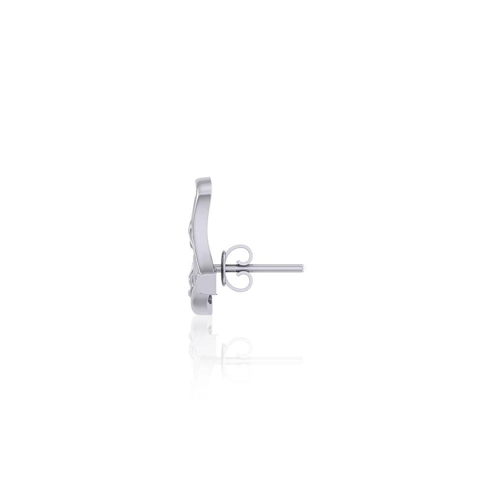 Whale Tail Silver Post Earrings