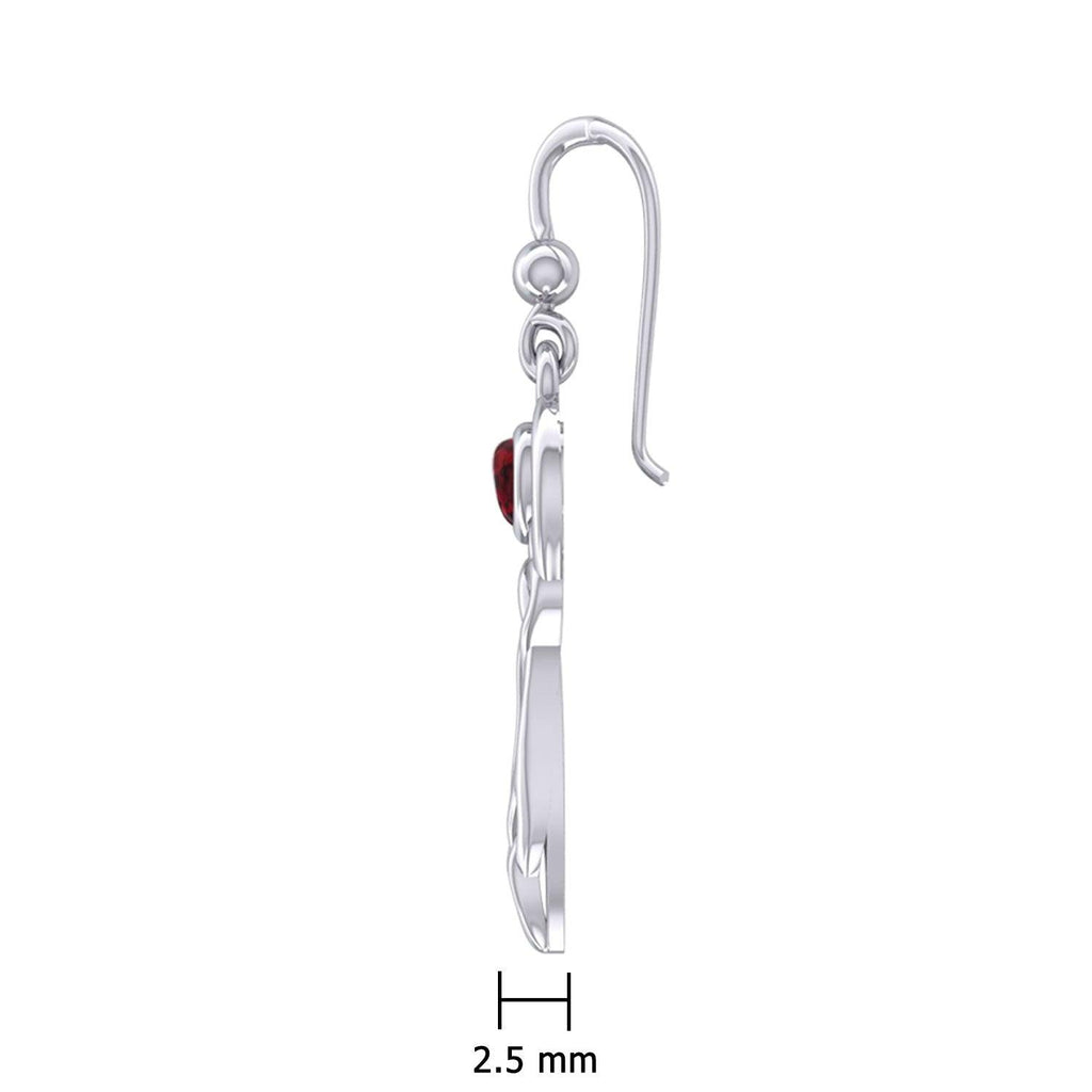 Celtic Knotwork Goddess with Gemstone Silver Earrings