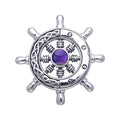 Large Celtic Ship Wheel Sterling Silver Pendant