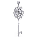 Celtic Triquetra Spiritual Enchantment Key Sterling Silver Pendant