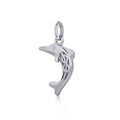 Small Celtic Joyful Dolphin Silver Pendant