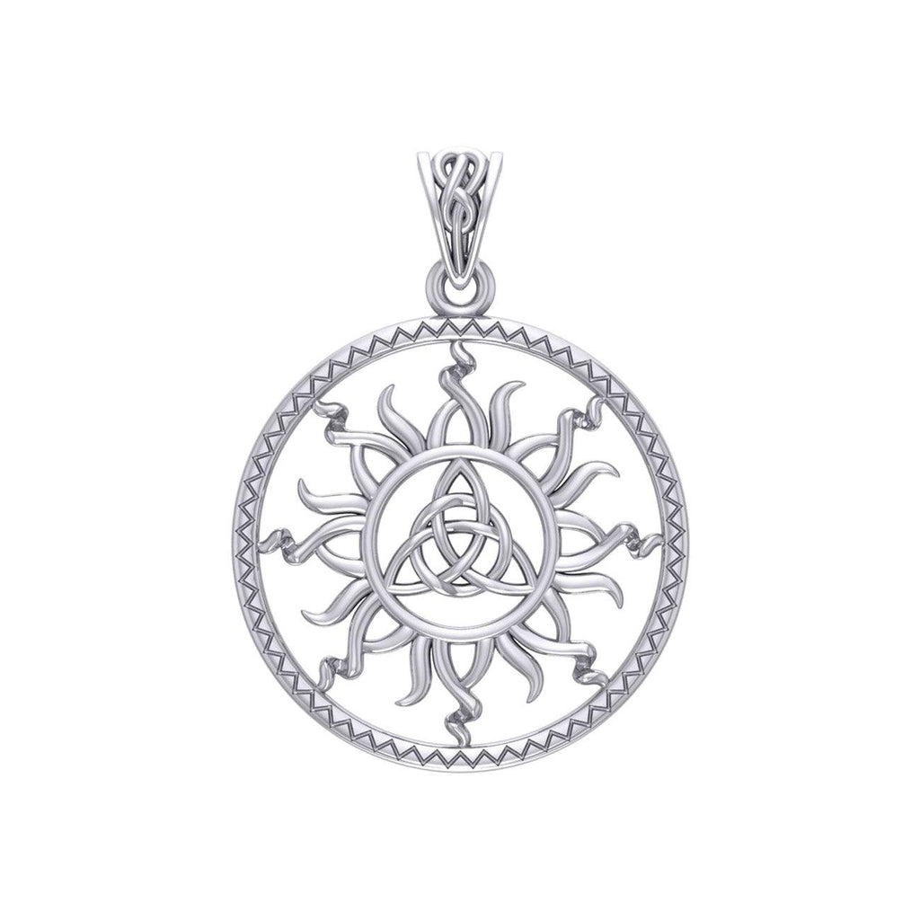 The Sun and Celtic Triquetra Sterling Silver Pendant