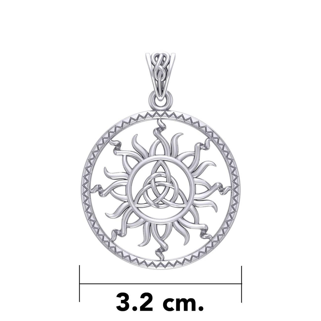 The Sun and Celtic Triquetra Sterling Silver Pendant