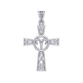 Celtic Cross Aries Astrology Zodiac Sign Silver Pendant