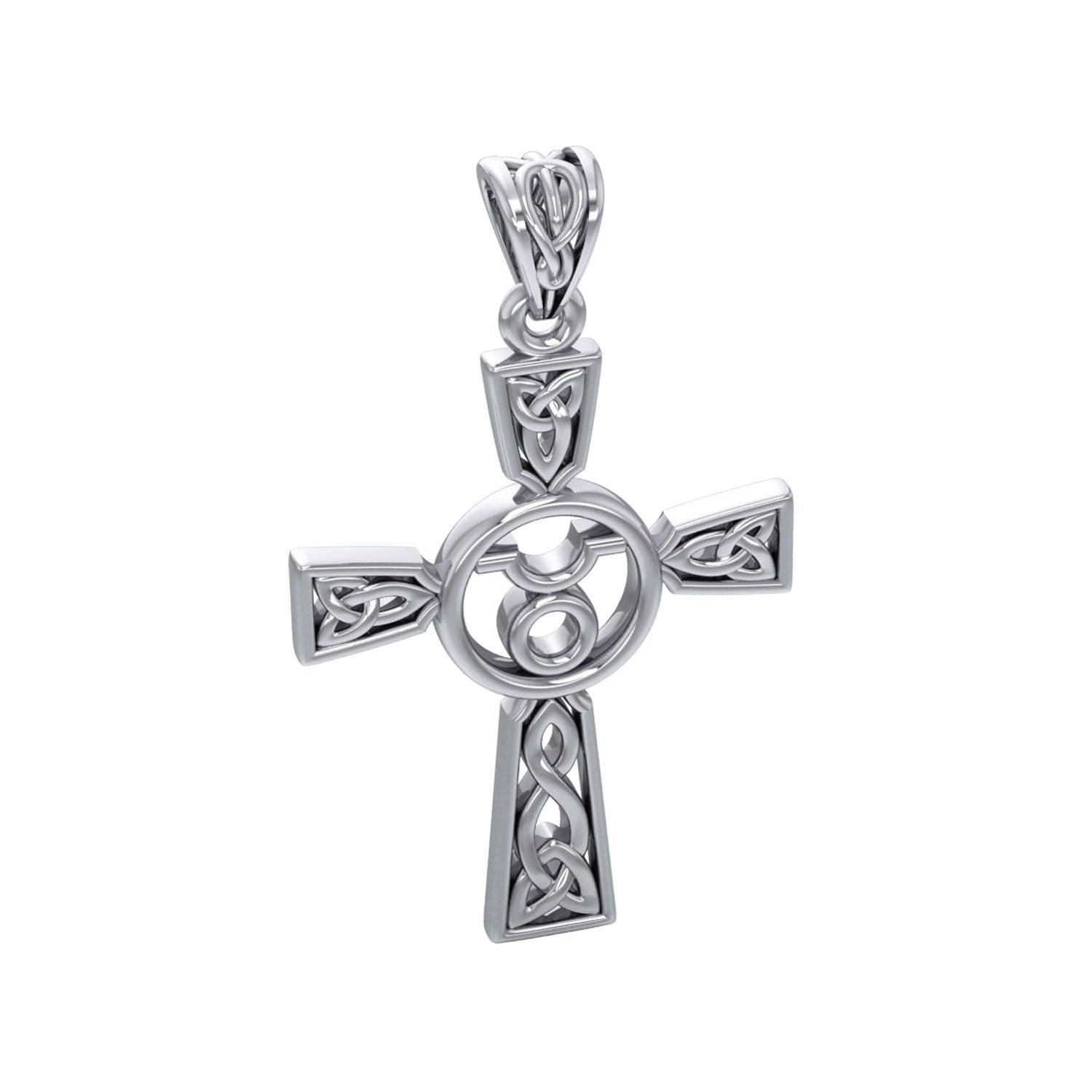 Celtic Cross Taurus Astrology Zodiac Sign Silver Pendant