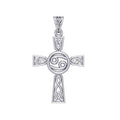Celtic Cross Cancer Astrology Zodiac Sign Silver Pendant