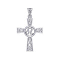 Celtic Cross Leo Astrology Zodiac Sign Silver Pendant