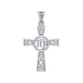 Celtic Cross Virgo Astrology Zodiac Sign Silver Pendant