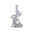 Celtic Rabbit or Hare With Crescent Moon Sterling Silver Pendant