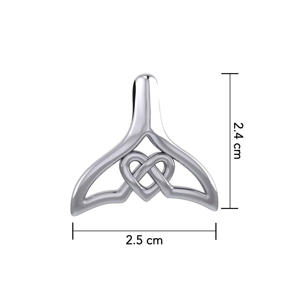 Whale Tail and Celtic Heart Silver Pendant