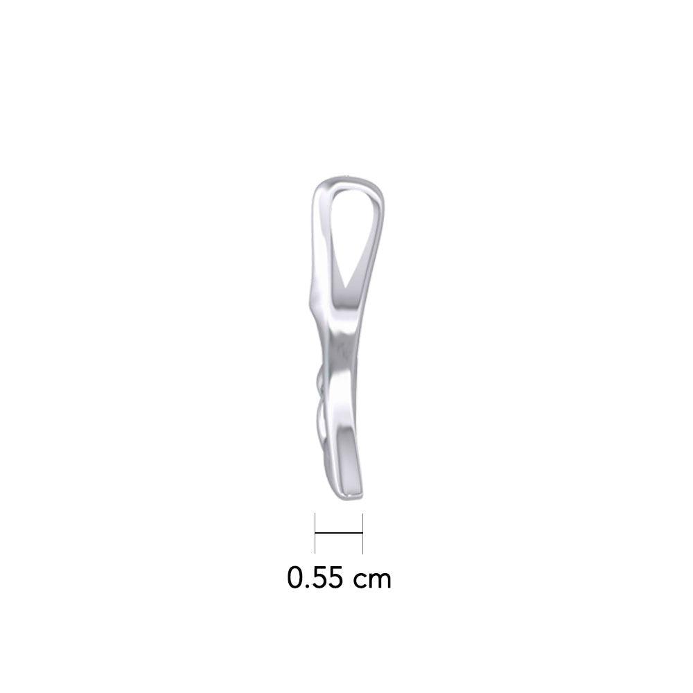 Whale Tail and Celtic Heart Silver Pendant