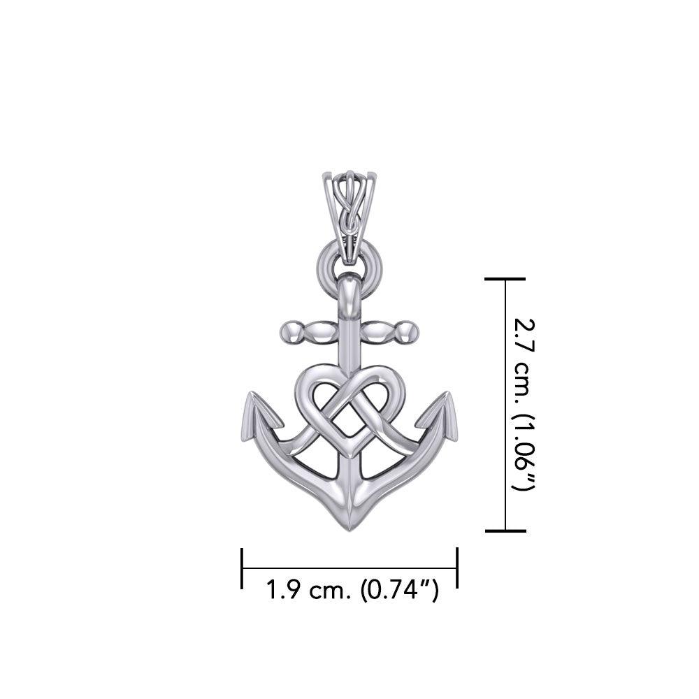 Celtic Heart With Anchor Silver Pendant
