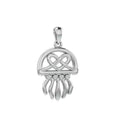 Jellyfish with Celtic Heart Silver Pendant