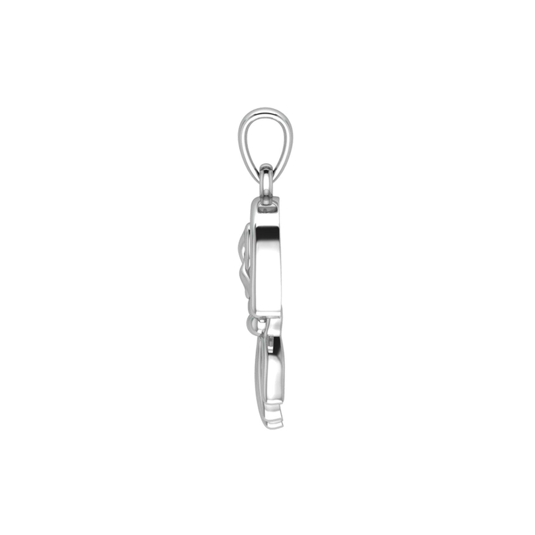 Jellyfish with Celtic Heart Silver Pendant