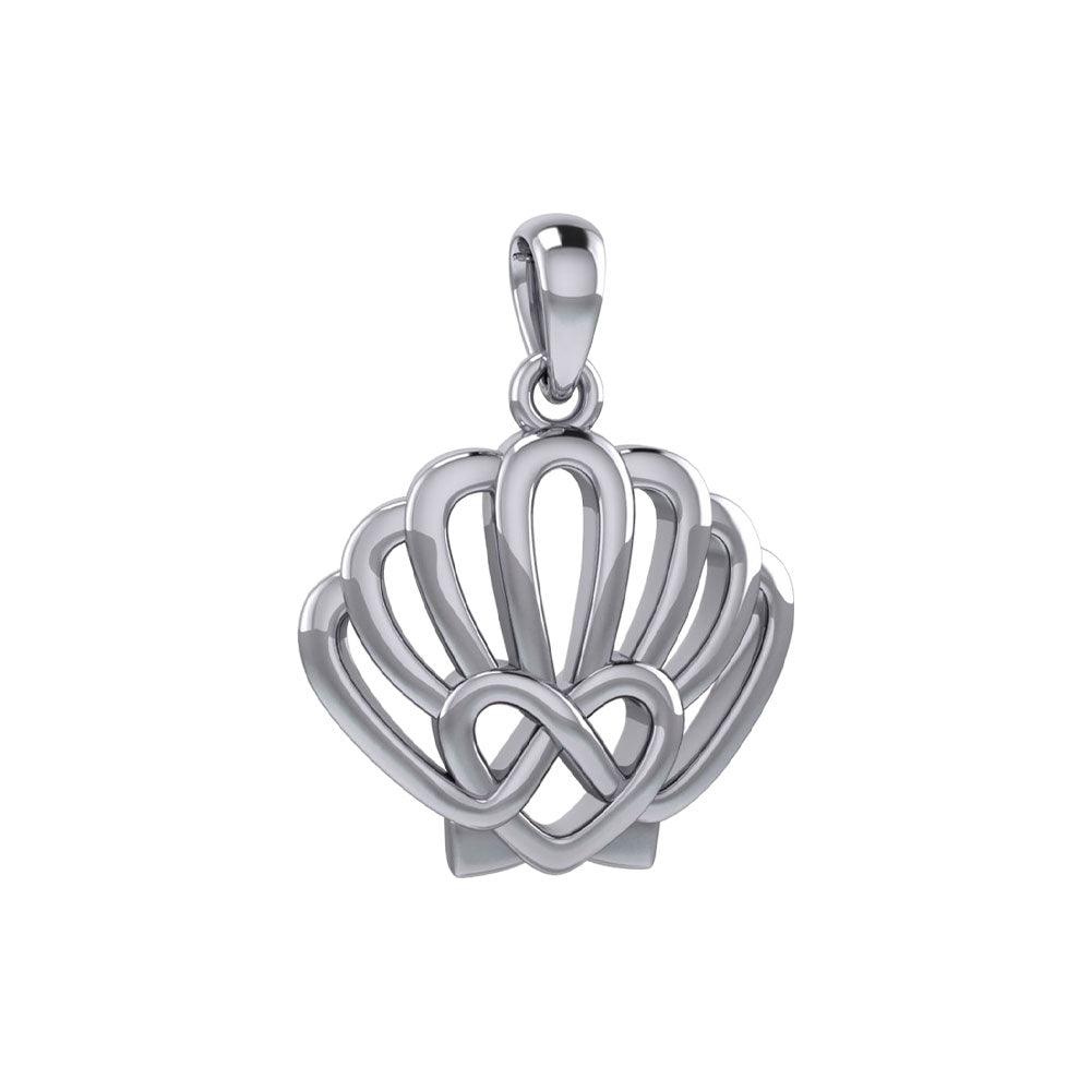Celtic Sea Shell And Heart Pendant & Silver Necklace