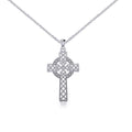 Silver Hollow Celtic Cross Pendant and Chain Set