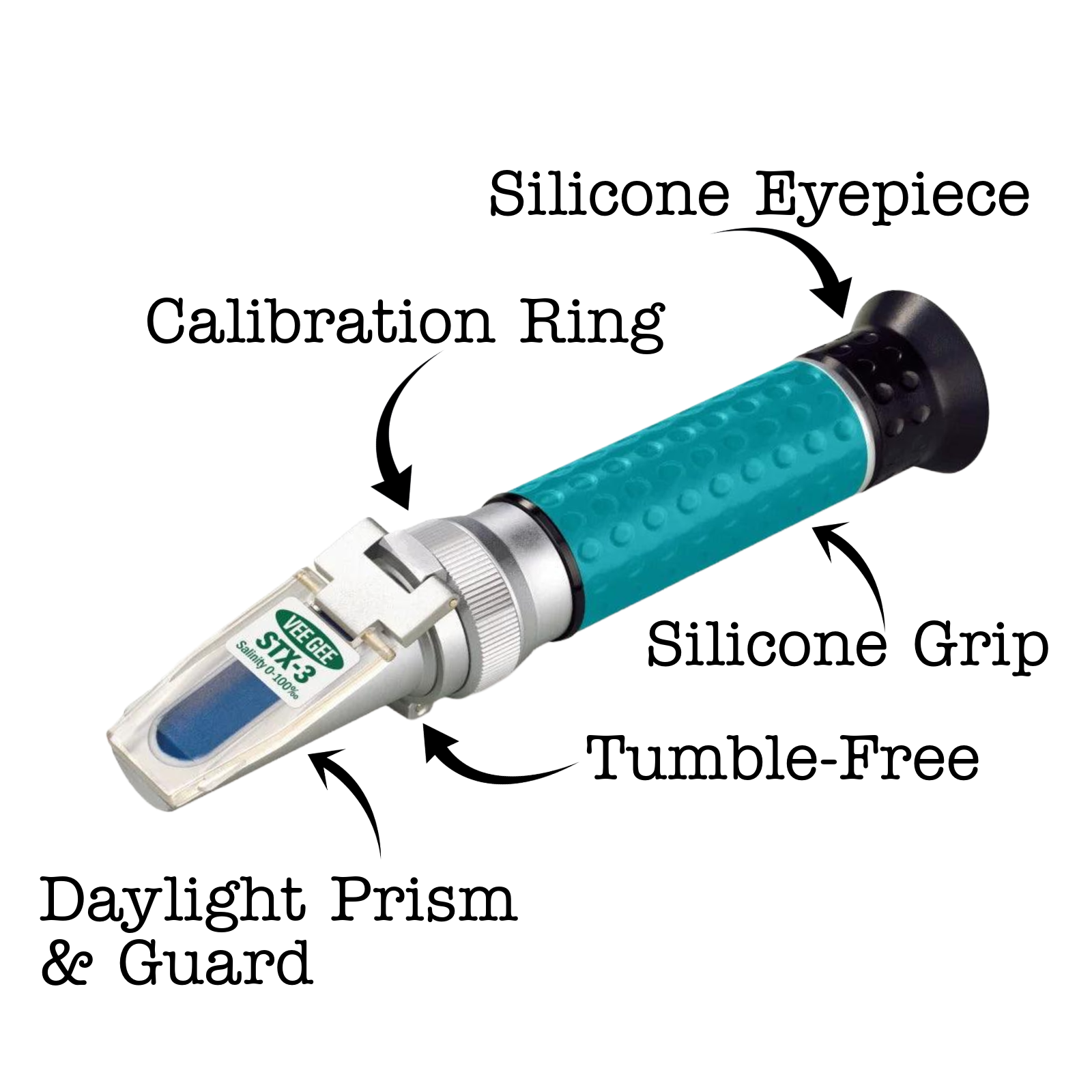 Vee Gee Scientific STX-3 ATC Handheld Refractometer 0 to 100 ppt Salinity