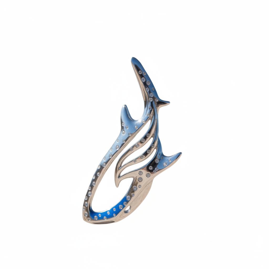 Decorative Shark-shaped jewelry pendant detailed markings