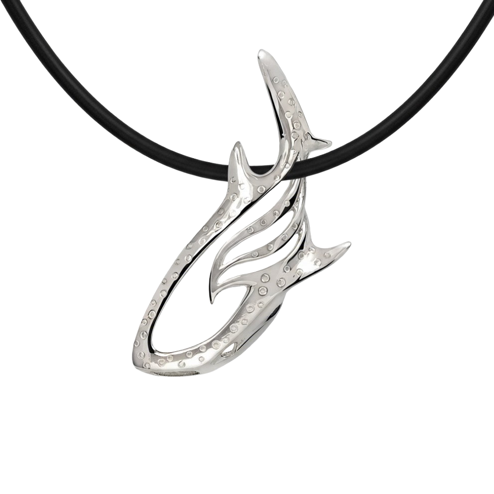 Whale_Shark_Pendant Jewelry Sterling Silver 925 Rope Chain Necklace