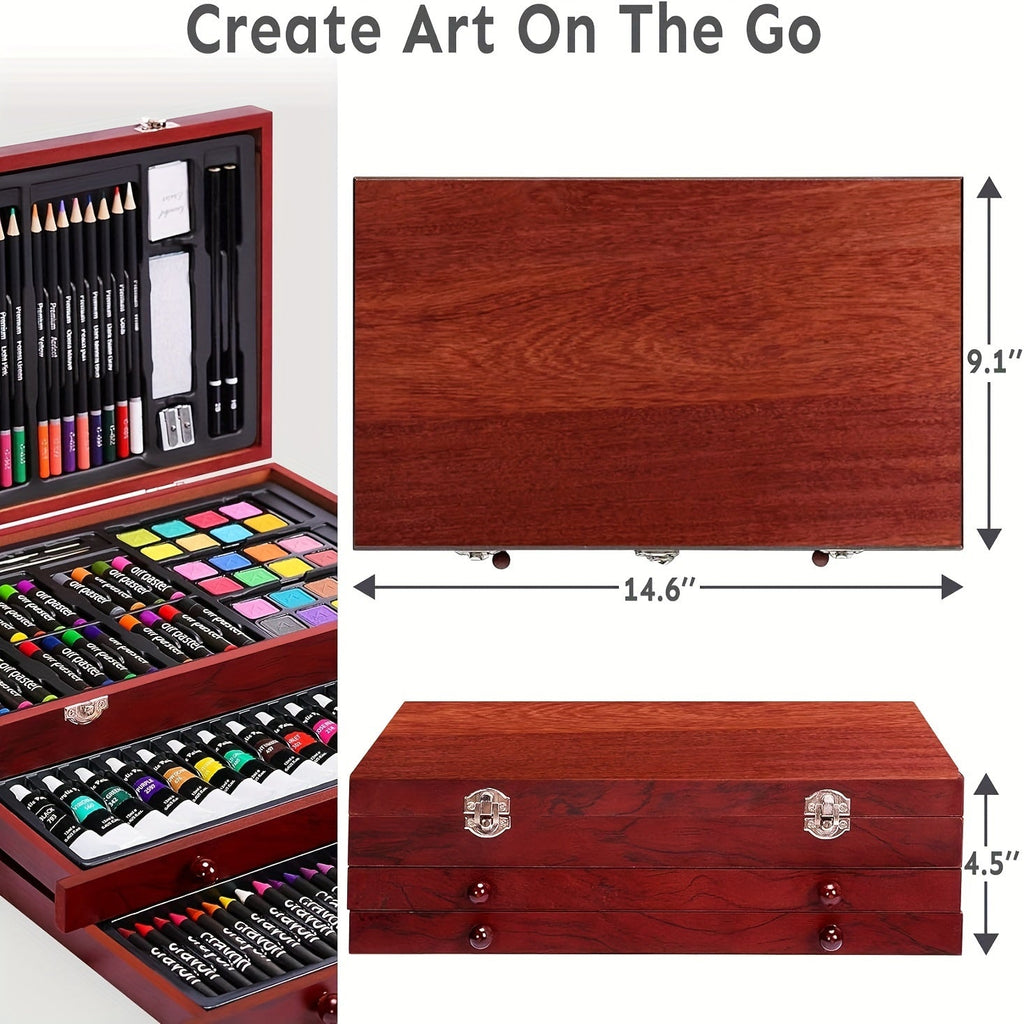 175 Piece Deluxe Art Set Acrylic Paints Colored Pencils Crayons