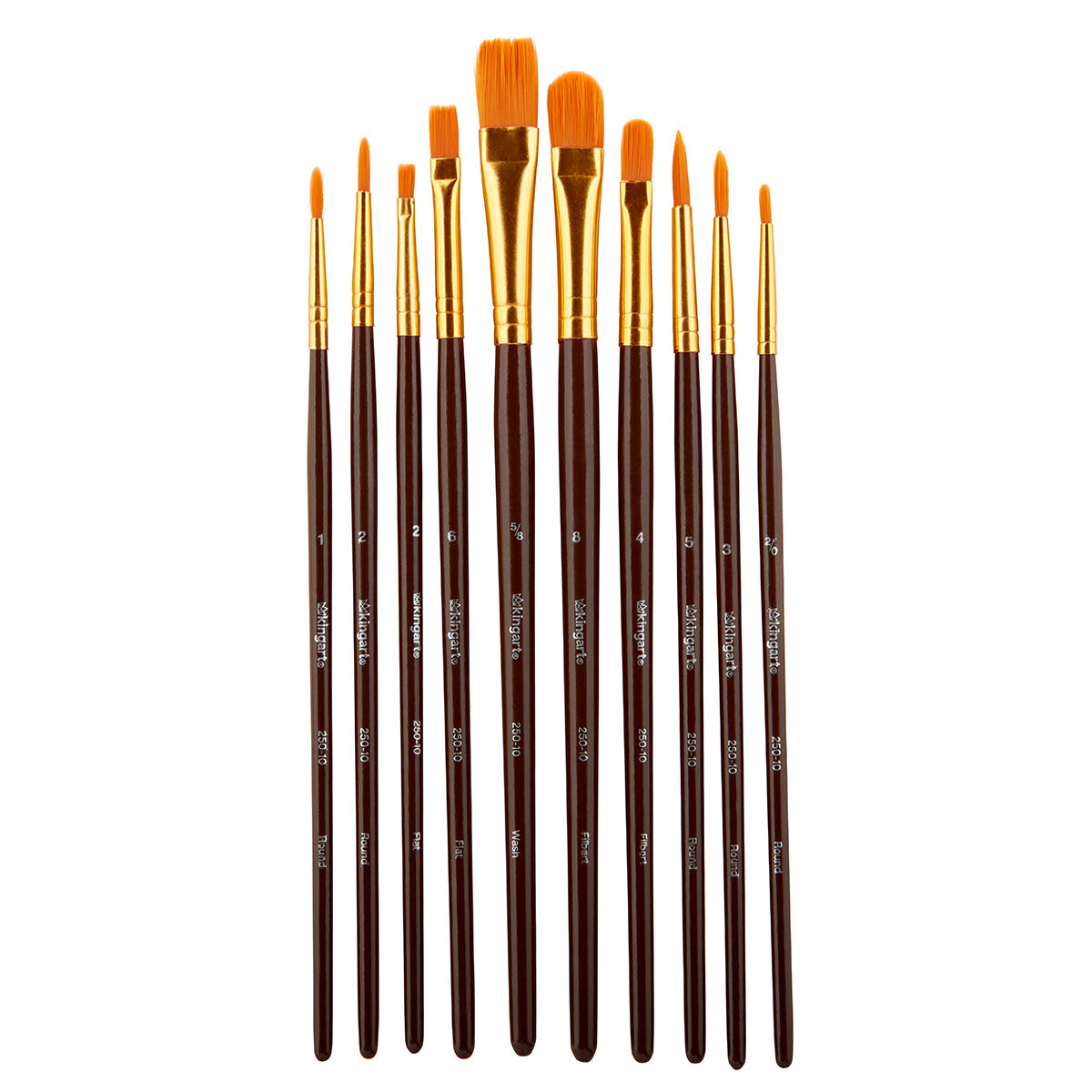 Studio Mixed Media Gold Nylon Brush Set  10 pc