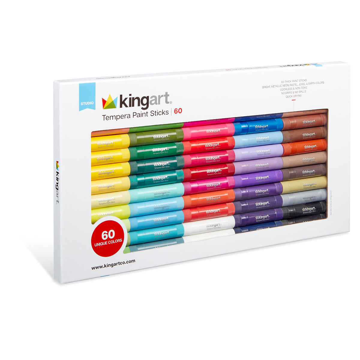 Kingart 60 Colors Tempera Paint Sticks