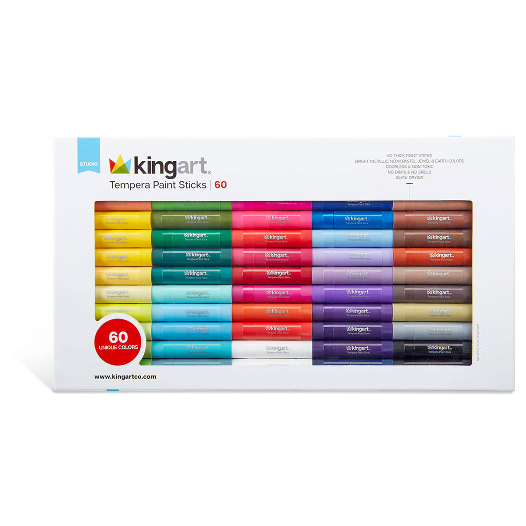Kingart 60 Colors Tempera Paint Sticks