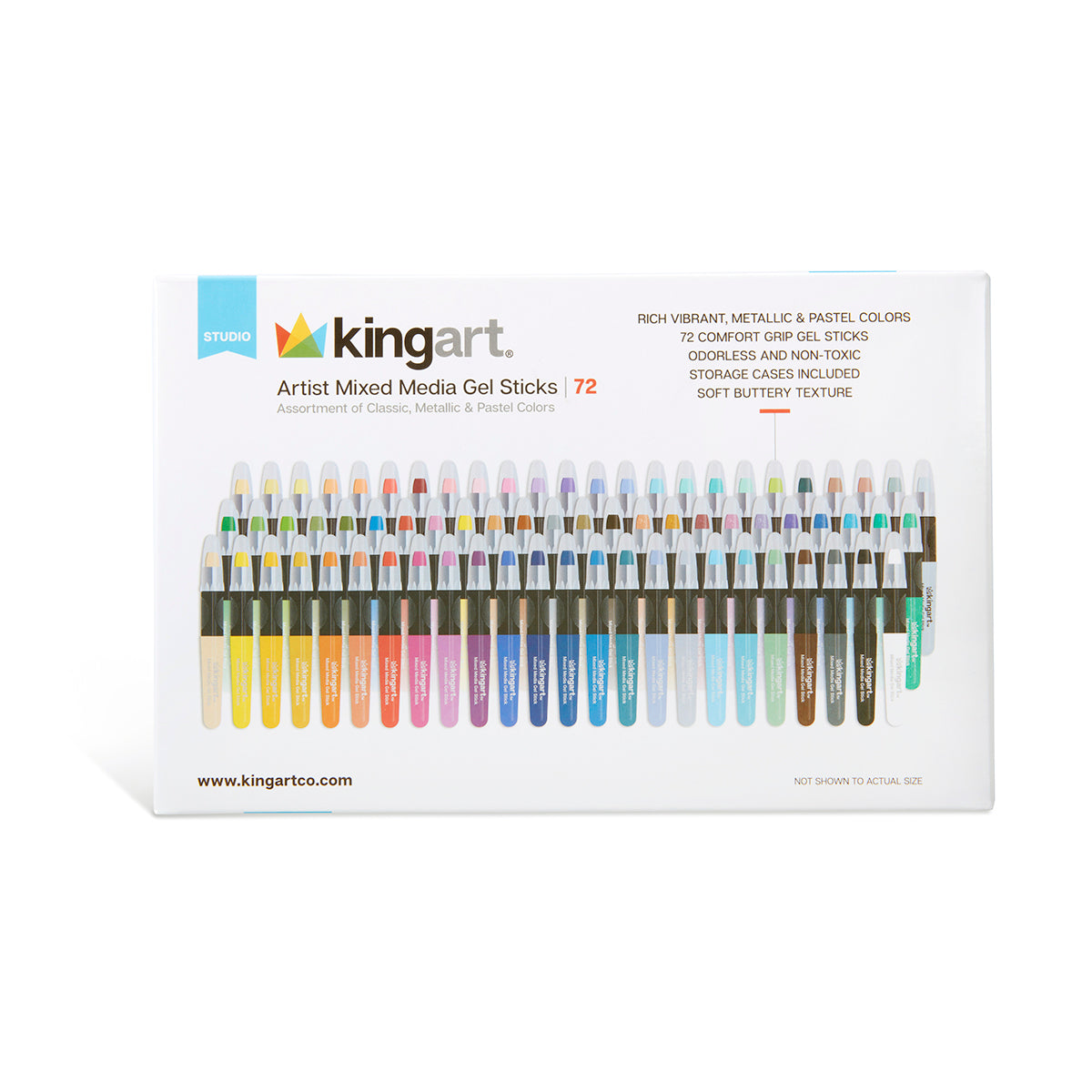 Kingart Mixed Media Gel Stick Crayons 72 Colors