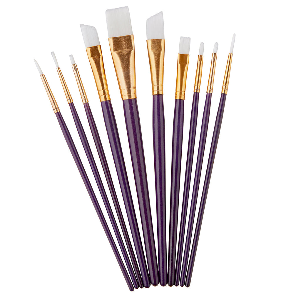 Studio Mixed Media White Nylon Brush Set 10 pc