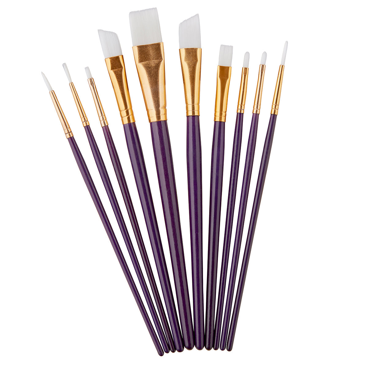 Studio Mixed Media White Nylon Brush Set 10 pc