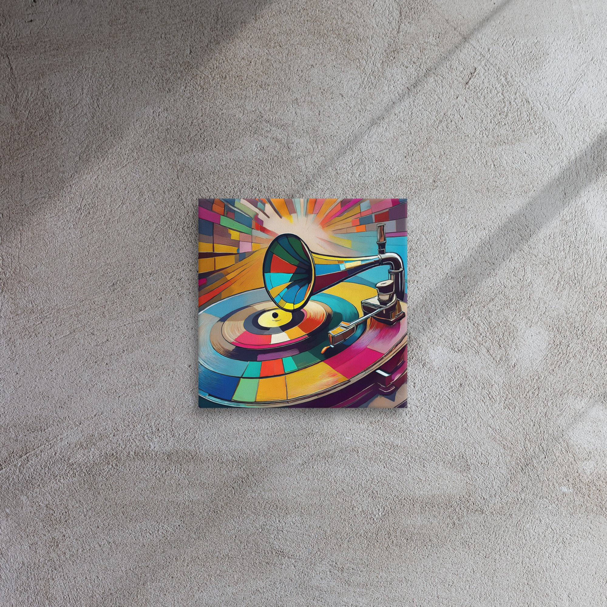Max's Gramophone 12"x12" Thin Canvas